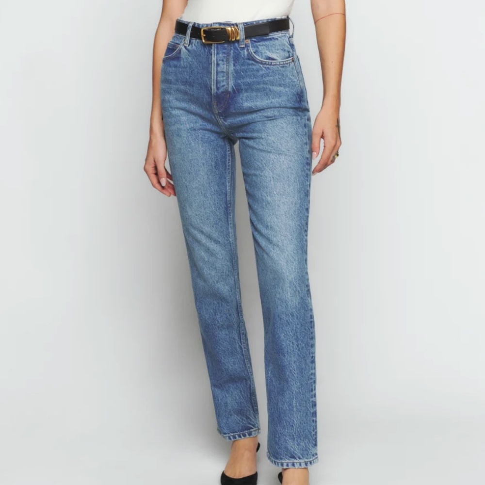 Reformation Cynthia High Rise Straight Jeans Size 24 Colorado Wash